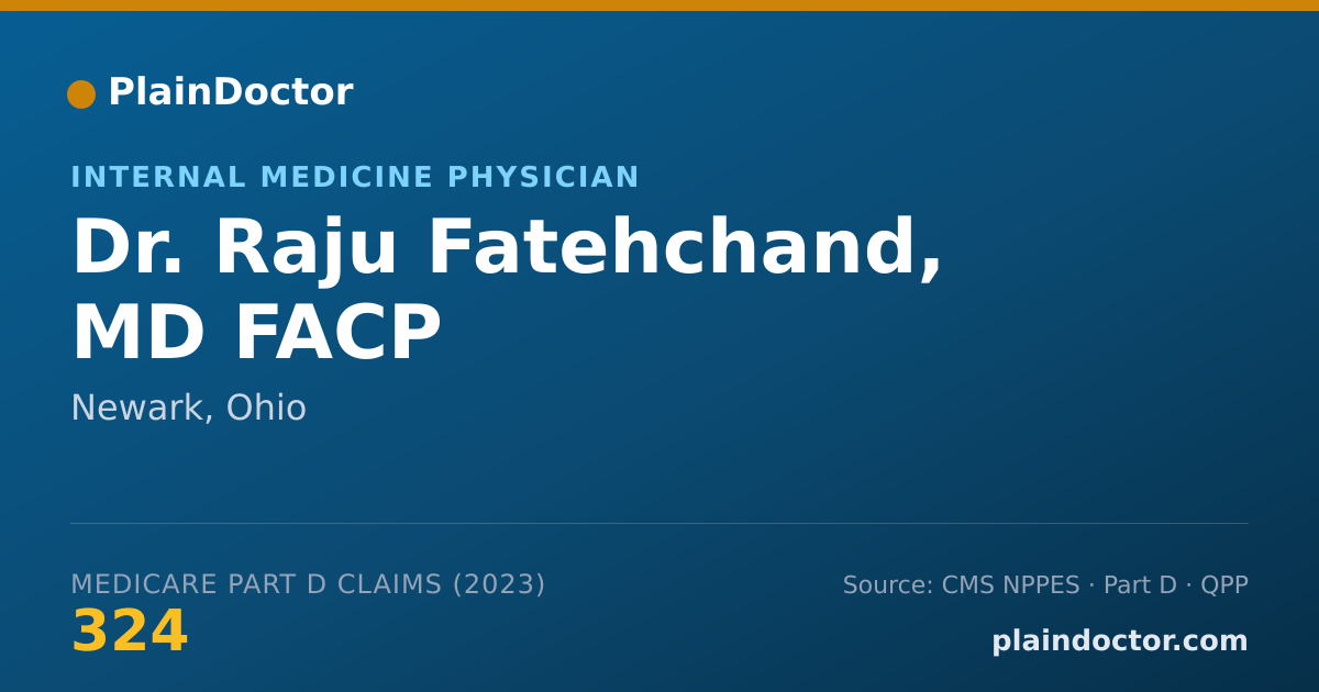 Shareable card for Raju Fatehchand, MD FACP - Internal Medicine Physician, Newark, OH