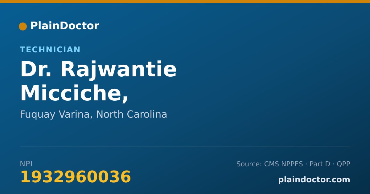 Shareable card for Rajwantie Micciche, ELECTROLOGIST - Technician, Fuquay Varina, NC