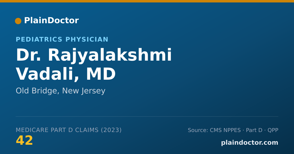 Shareable card for Rajyalakshmi Vadali, MD - Pediatrics Physician, Old Bridge, NJ