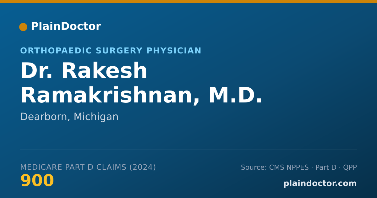 Shareable card for Rakesh Ramakrishnan, M.D. - Orthopaedic Surgery Physician, Dearborn, MI