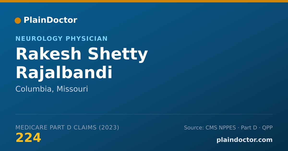 Shareable card for Rakesh Shetty Rajalbandi - Neurology Physician, Columbia, MO