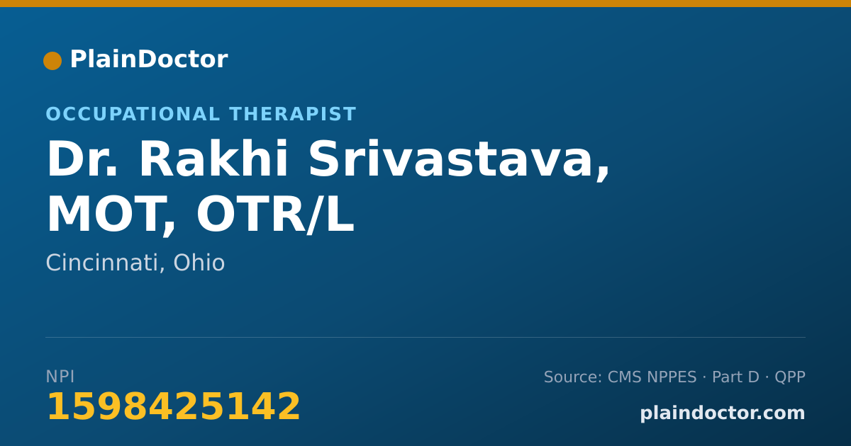 Shareable card for Rakhi Srivastava, MOT, OTR/L - Occupational Therapist, Cincinnati, OH