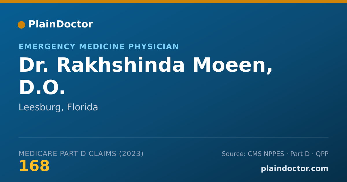 Shareable card for Rakhshinda Moeen, D.O. - Emergency Medicine Physician, Leesburg, FL