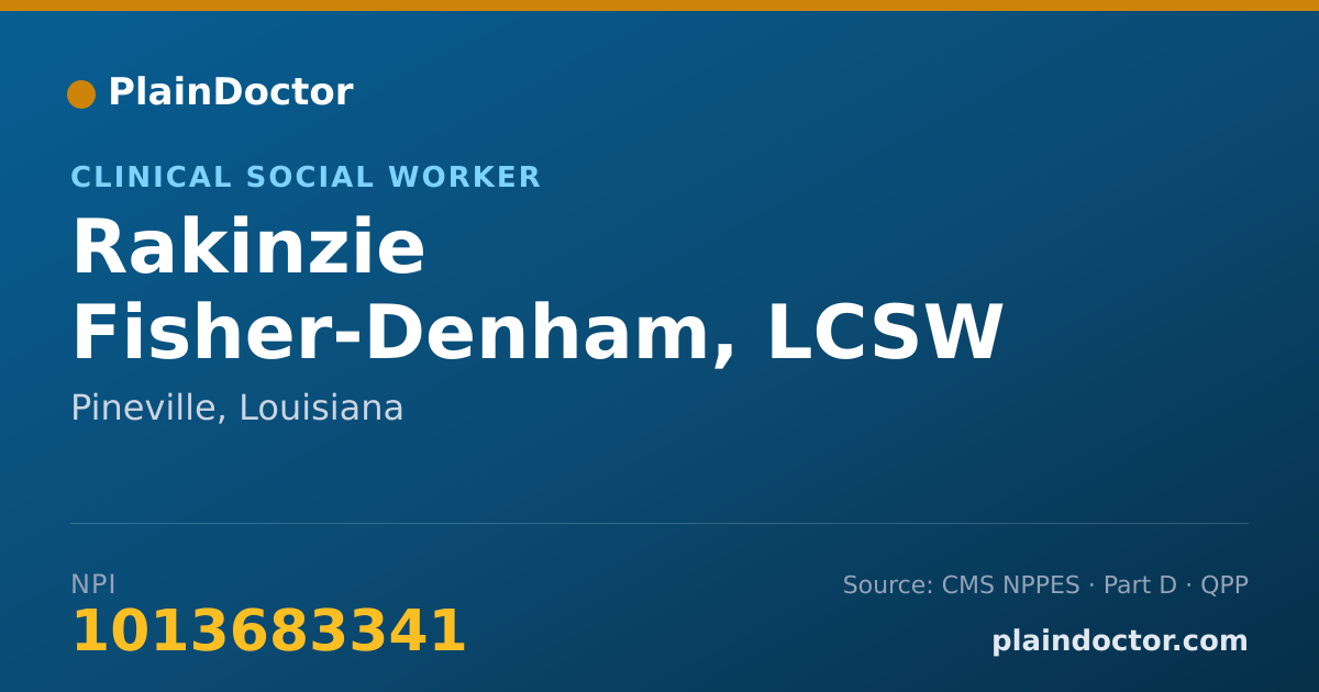 Shareable card for Rakinzie Fisher-Denham, LCSW - Clinical Social Worker, Pineville, LA