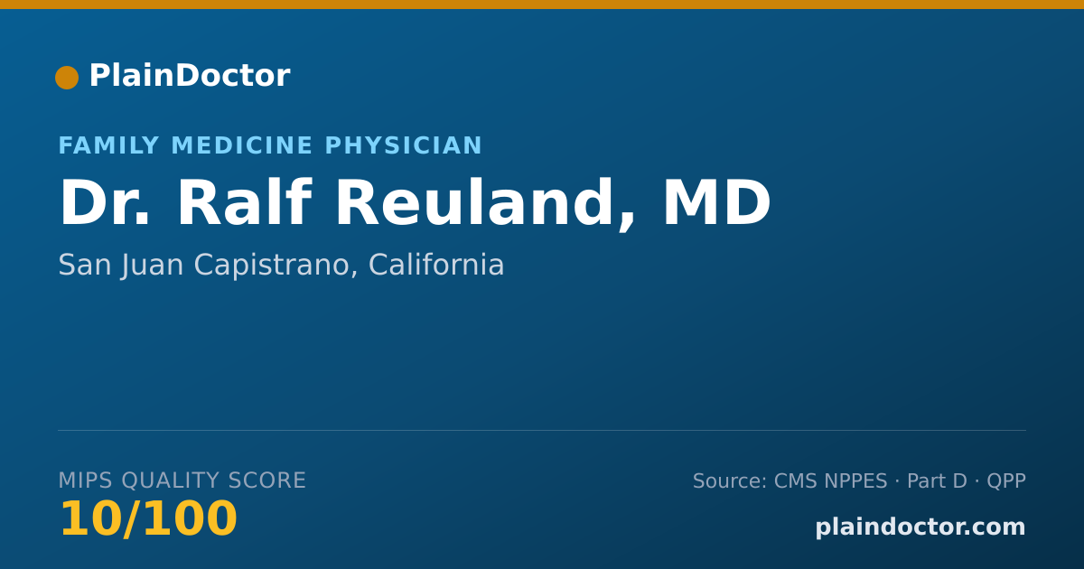 Shareable card for Ralf Reuland, MD - Family Medicine Physician, San Juan Capistrano, CA