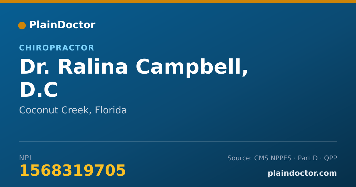 Shareable card for Ralina Campbell, D.C - Chiropractor, Coconut Creek, FL