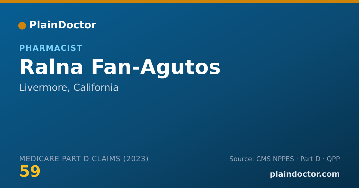 Shareable card for Ralna Fan-Agutos - Pharmacist, Livermore, CA
