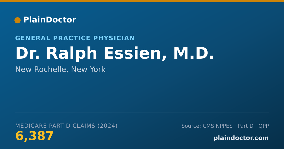 Shareable card for Ralph Essien, M.D. - General Practice Physician, New Rochelle, NY