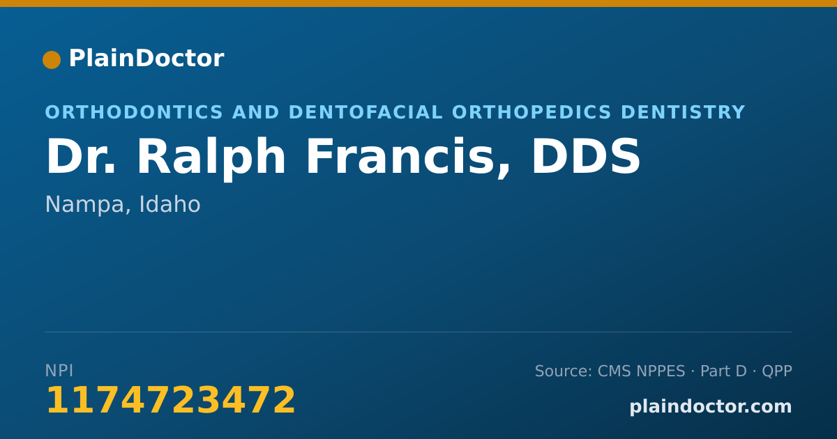 Shareable card for Ralph Francis, DDS - Orthodontics and Dentofacial Orthopedics Dentistry, Nampa, ID
