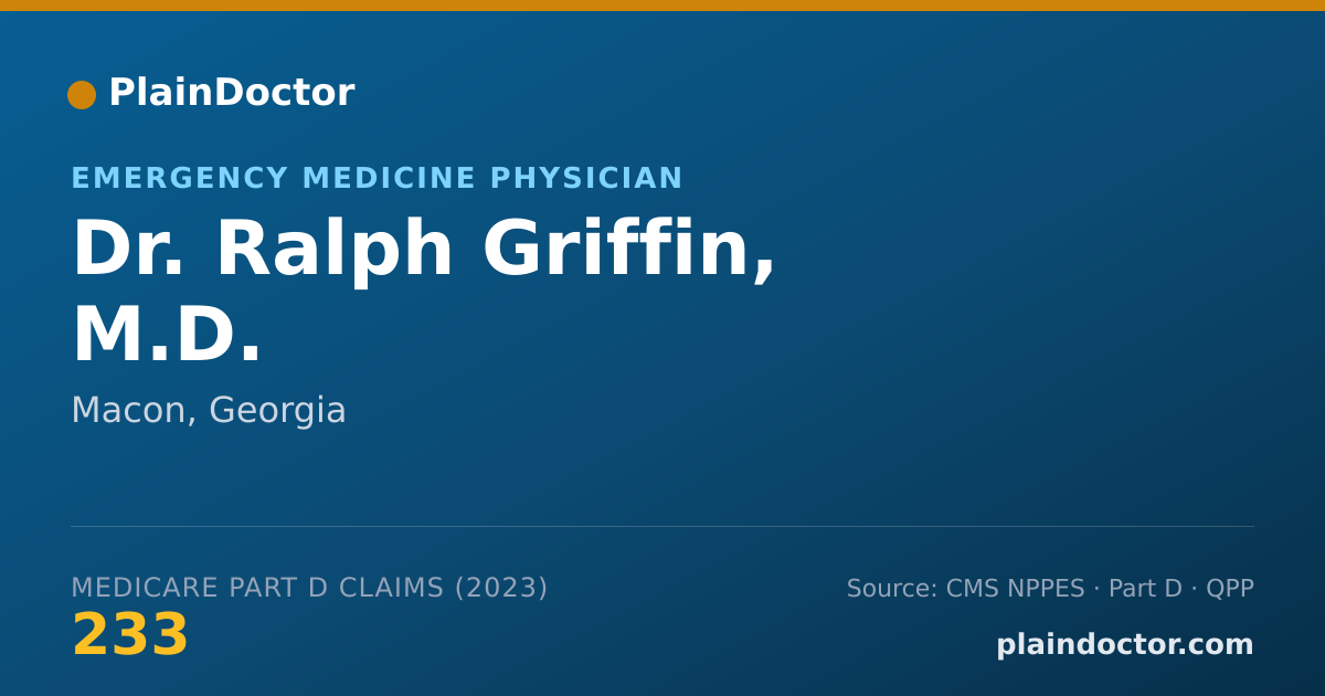 Shareable card for Ralph Griffin, M.D. - Emergency Medicine Physician, Macon, GA