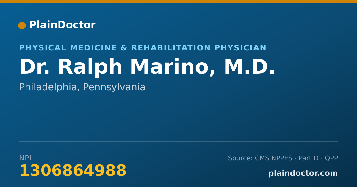Shareable card for Ralph Marino, M.D. - Spinal Cord Injury Medicine Physician, Philadelphia, PA