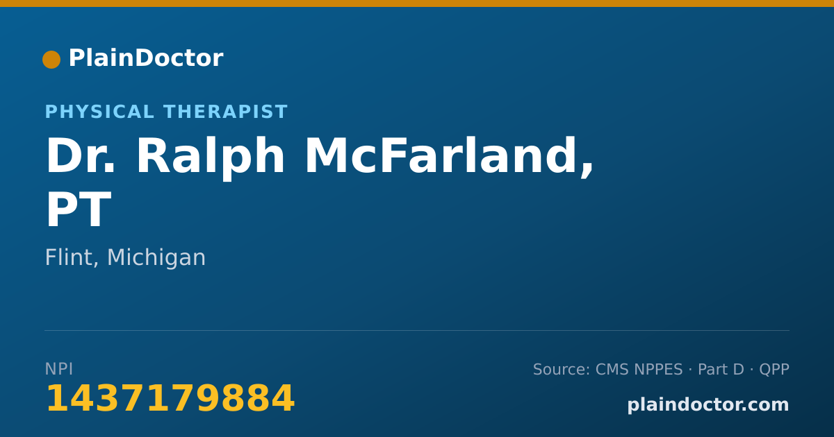 Shareable card for Ralph McFarland, PT - Physical Therapist, Flint, MI