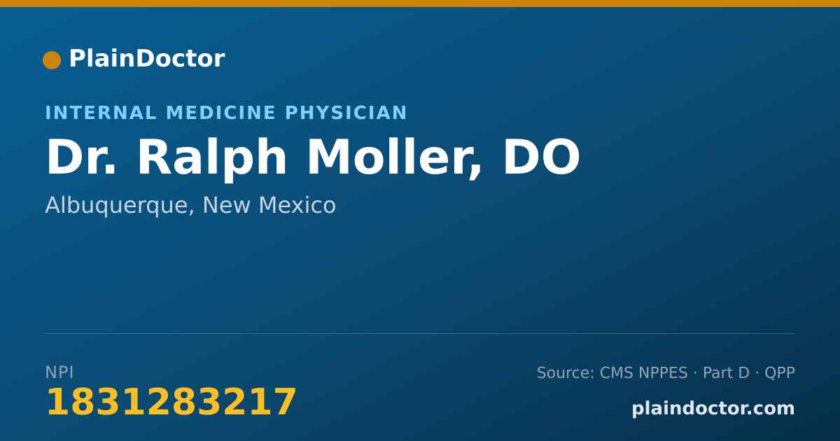 Shareable card for Ralph Moller, DO - Internal Medicine Physician, Albuquerque, NM