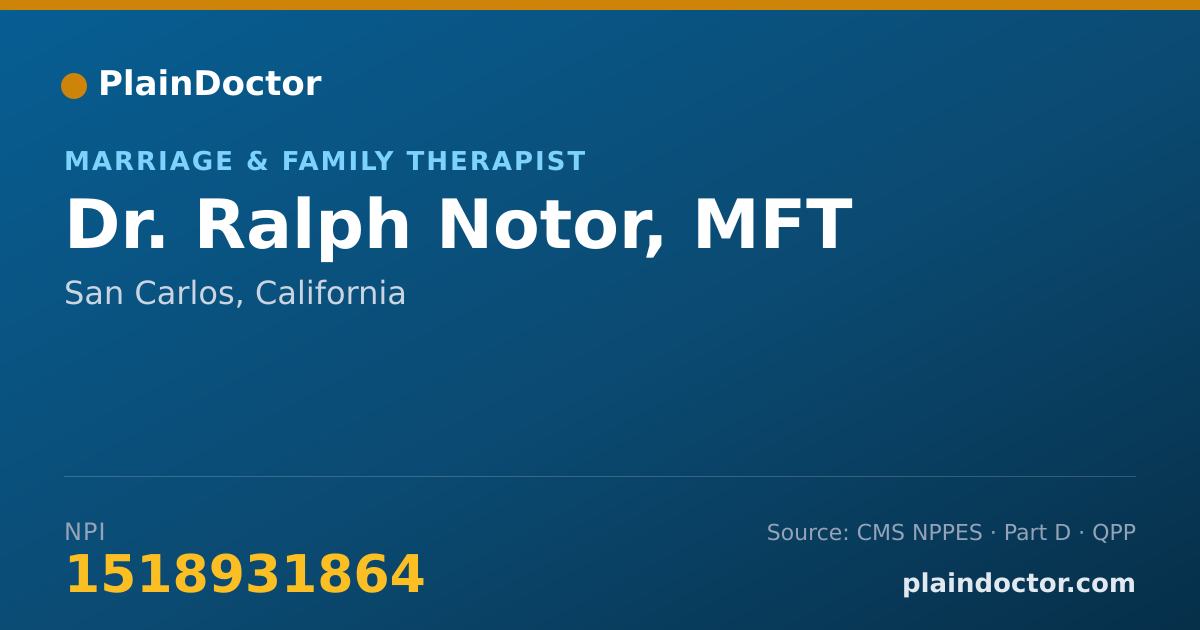 Shareable card for Ralph Notor, MFT - Marriage & Family Therapist, San Carlos, CA