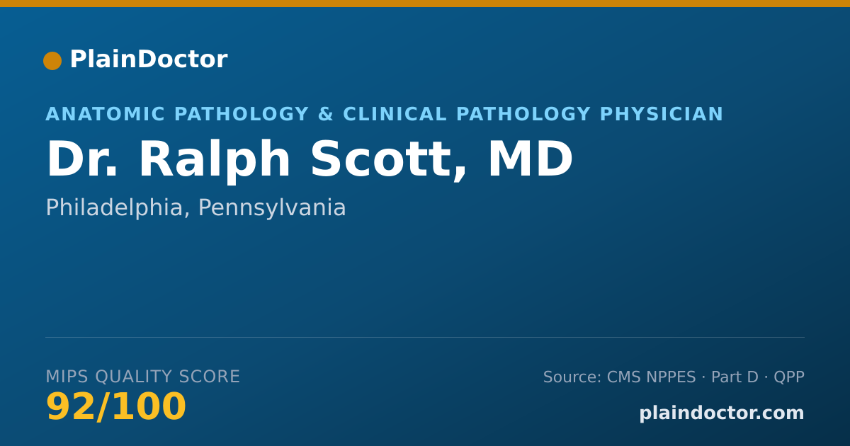 Shareable card for Ralph Scott, MD - Anatomic Pathology & Clinical Pathology Physician, Philadelphia, PA