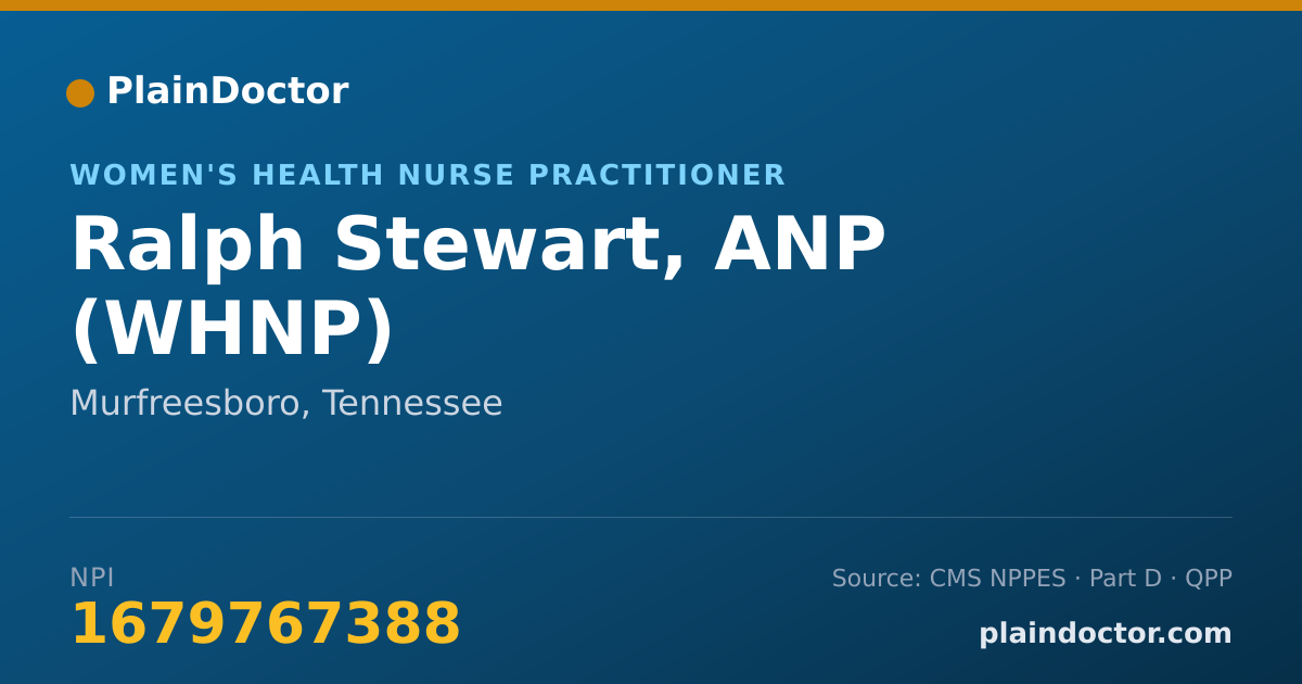 Shareable card for Ralph Stewart, ANP (WHNP) - Women's Health Nurse Practitioner, Murfreesboro, TN