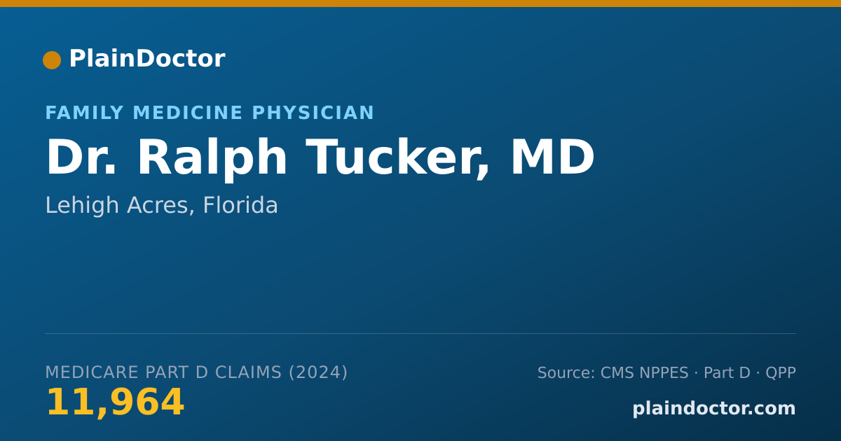 Shareable card for Ralph Tucker, MD - Family Medicine Physician, Lehigh Acres, FL