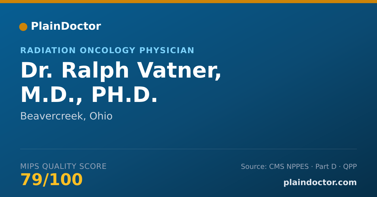 Shareable card for Ralph Vatner, M.D., PH.D. - Radiation Oncology Physician, Beavercreek, OH