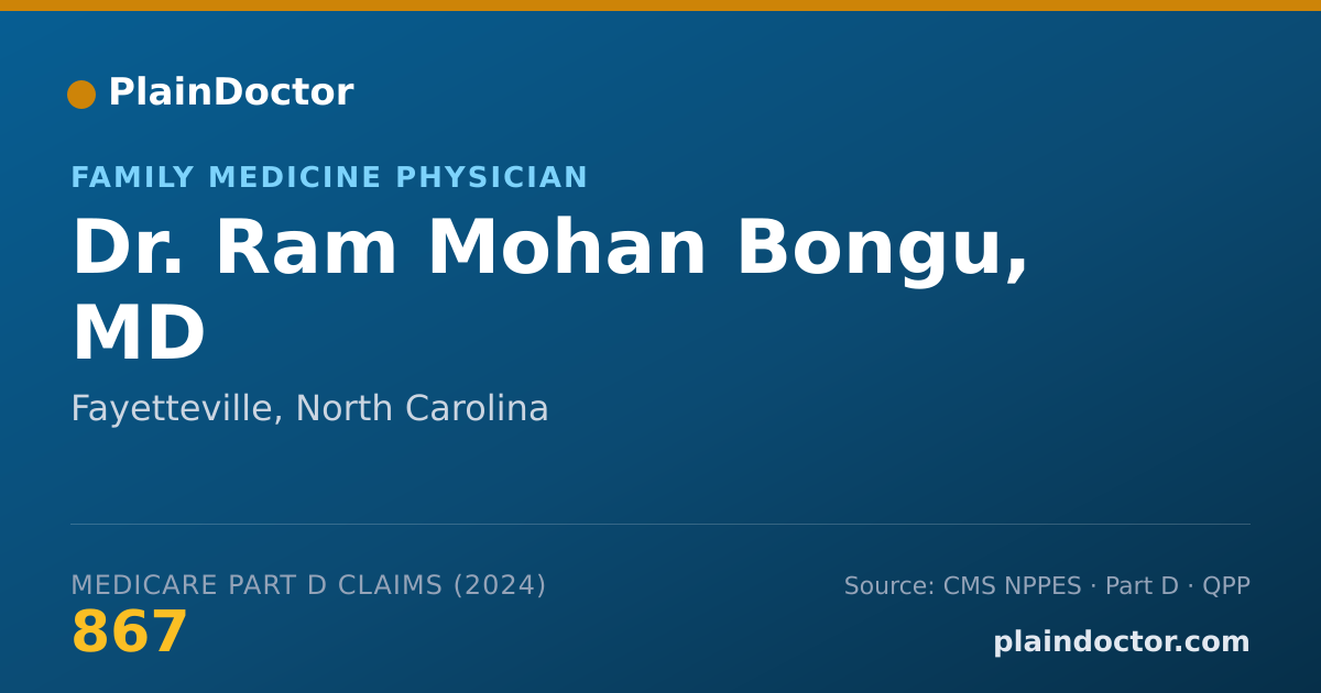 Shareable card for Ram Mohan Bongu, MD - Family Medicine Physician, Fayetteville, NC