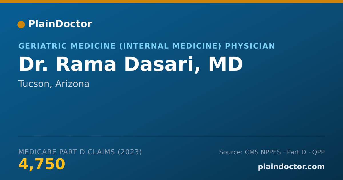 Shareable card for Rama Dasari, MD - Geriatric Medicine (Internal Medicine) Physician, Tucson, AZ