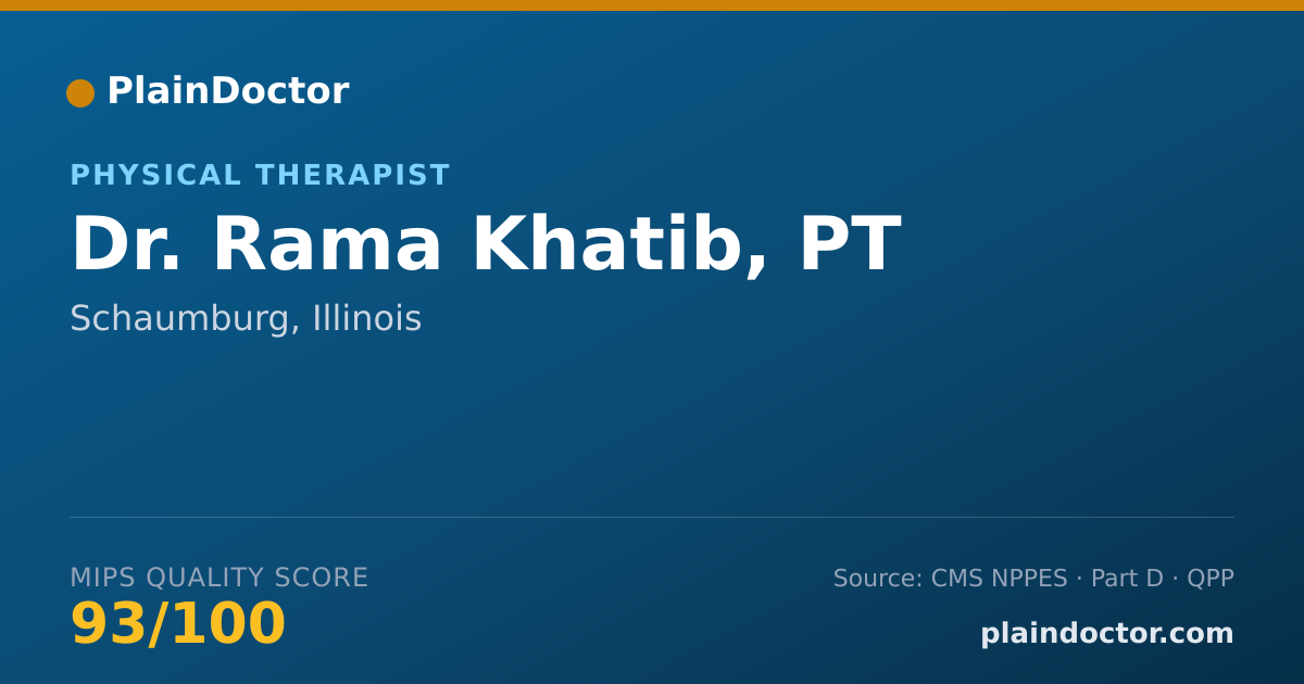 Shareable card for Rama Khatib, PT - Physical Therapist, Schaumburg, IL