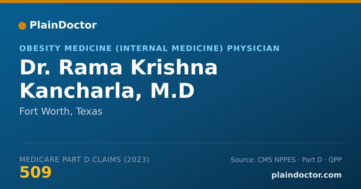 Shareable card for Rama Krishna Kancharla, M.D - Obesity Medicine (Internal Medicine) Physician, Fort Worth, TX