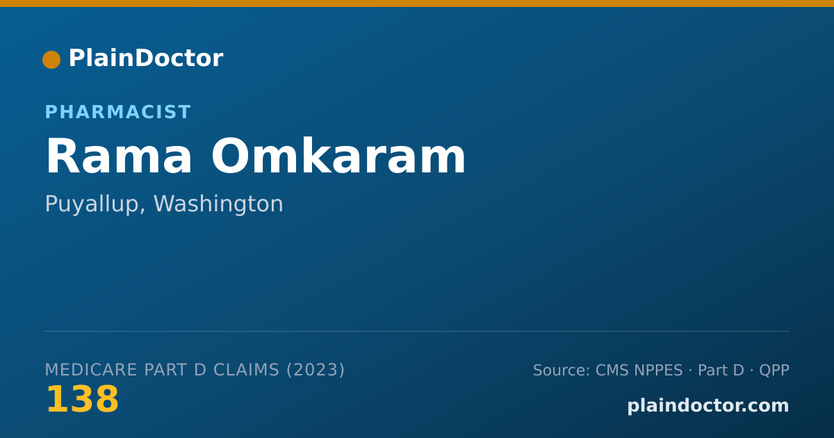 Shareable card for Rama Omkaram - Pharmacist, Puyallup, WA