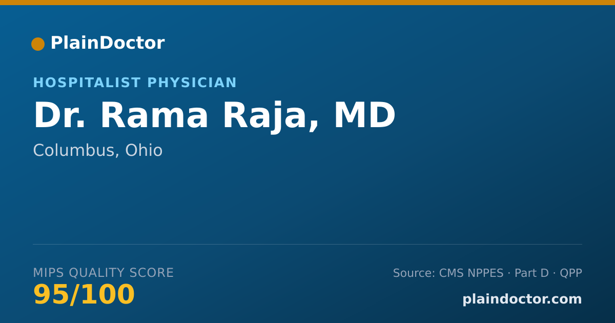 Shareable card for Rama Raja, MD - Hospitalist Physician, Columbus, OH