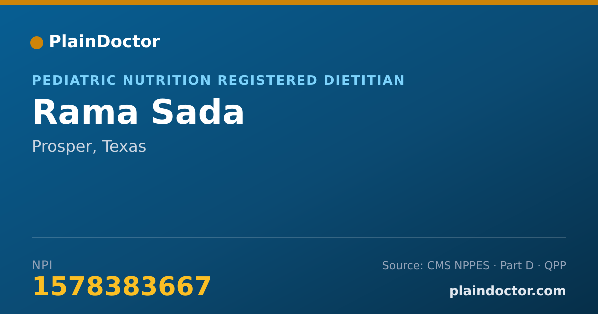 Shareable card for Rama Sada - Pediatric Nutrition Registered Dietitian, Prosper, TX