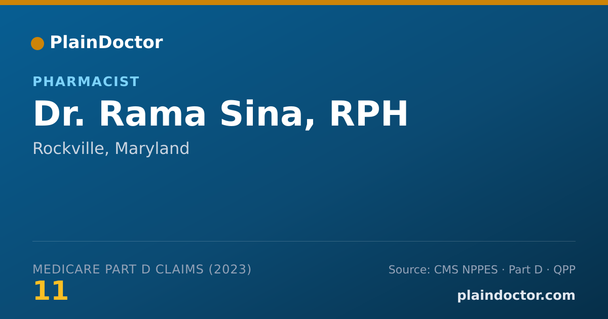 Shareable card for Rama Sina, RPH - Pharmacist, Rockville, MD