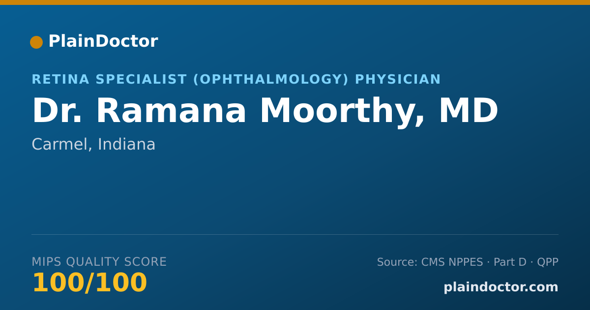 Shareable card for Ramana Moorthy, MD - Retina Specialist (Ophthalmology) Physician, Carmel, IN