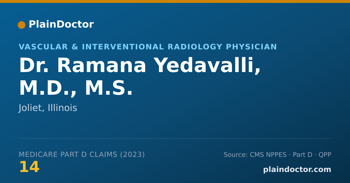 Shareable card for Ramana Yedavalli, M.D., M.S. - Vascular & Interventional Radiology Physician, Joliet, IL
