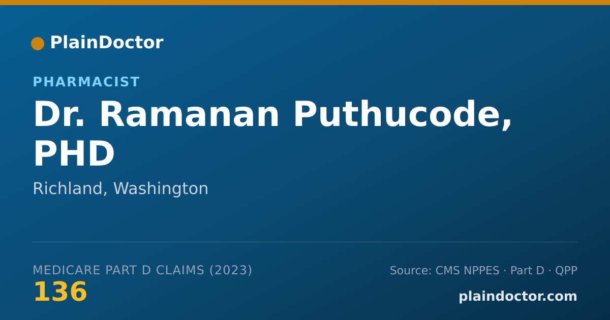 Shareable card for Ramanan Puthucode, PHD - Pharmacist, Richland, WA