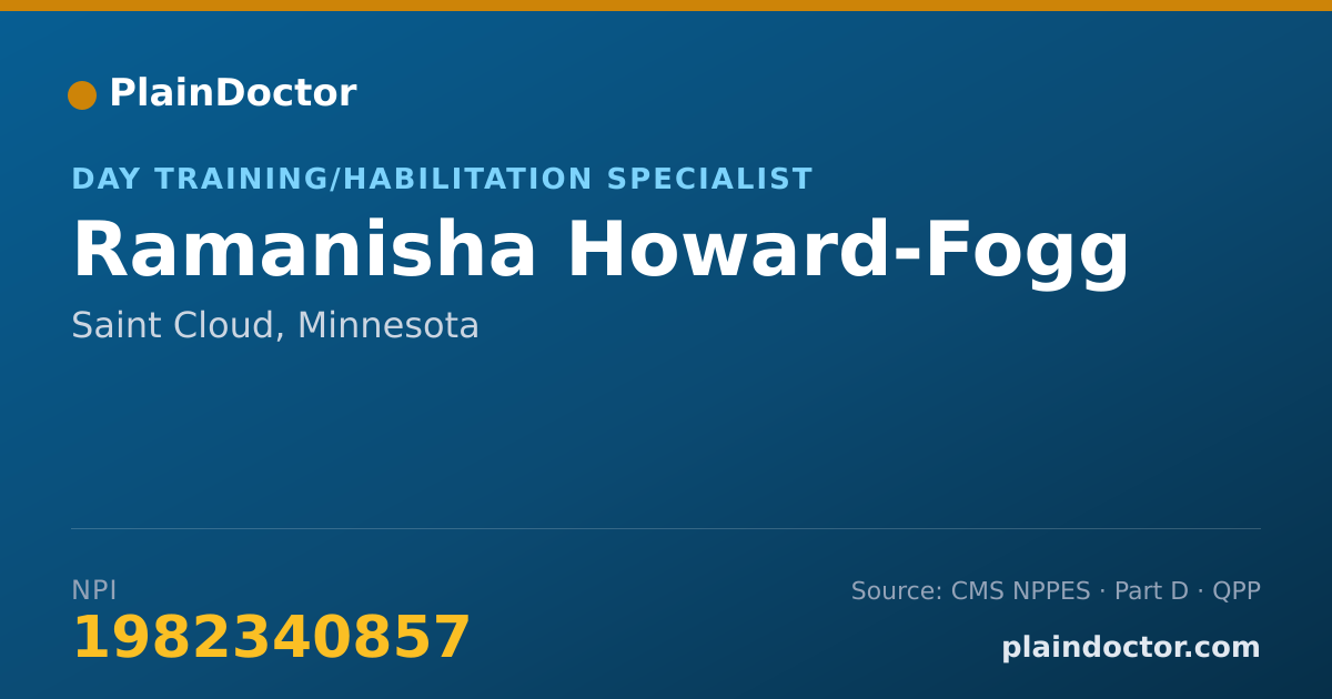 Shareable card for Ramanisha Howard-Fogg - Day Training/Habilitation Specialist, Saint Cloud, MN