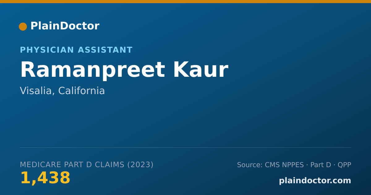 Shareable card for Ramanpreet Kaur - Physician Assistant, Visalia, CA
