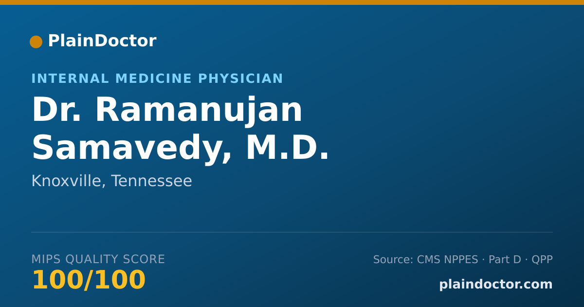 Shareable card for Ramanujan Samavedy, M.D. - Internal Medicine Physician, Knoxville, TN