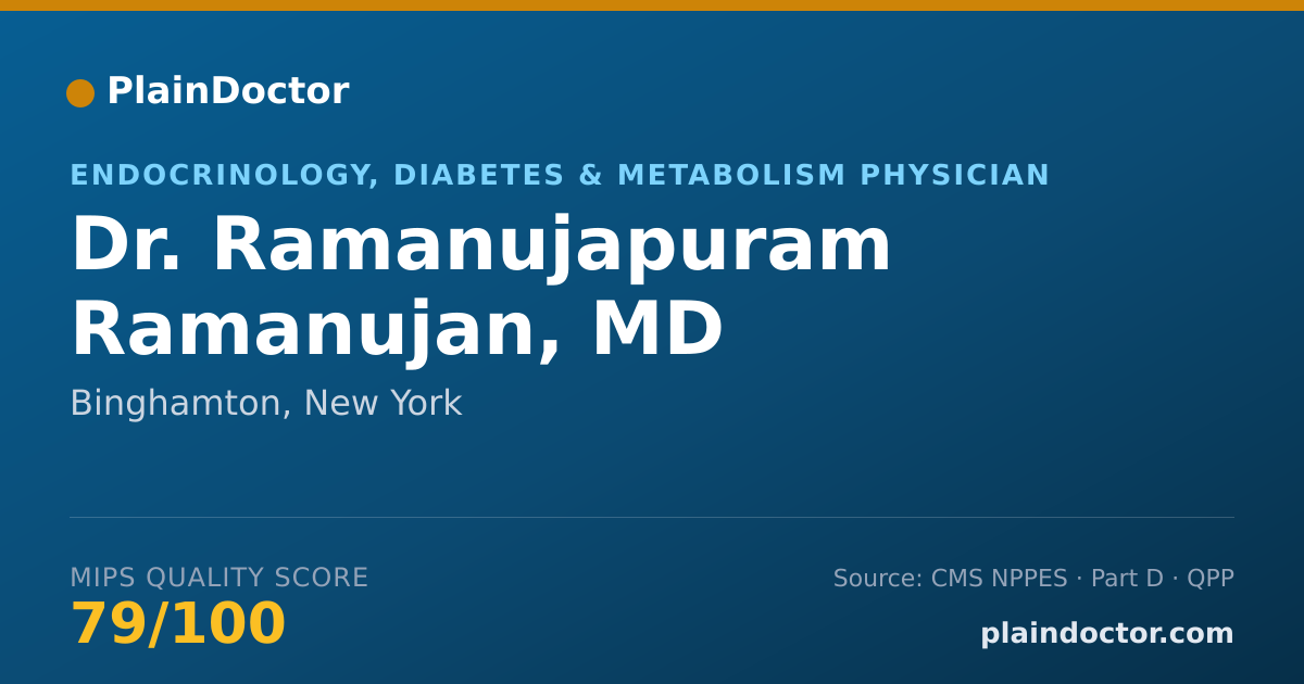 Shareable card for Ramanujapuram Ramanujan, MD - Endocrinology, Diabetes & Metabolism Physician, Binghamton, NY