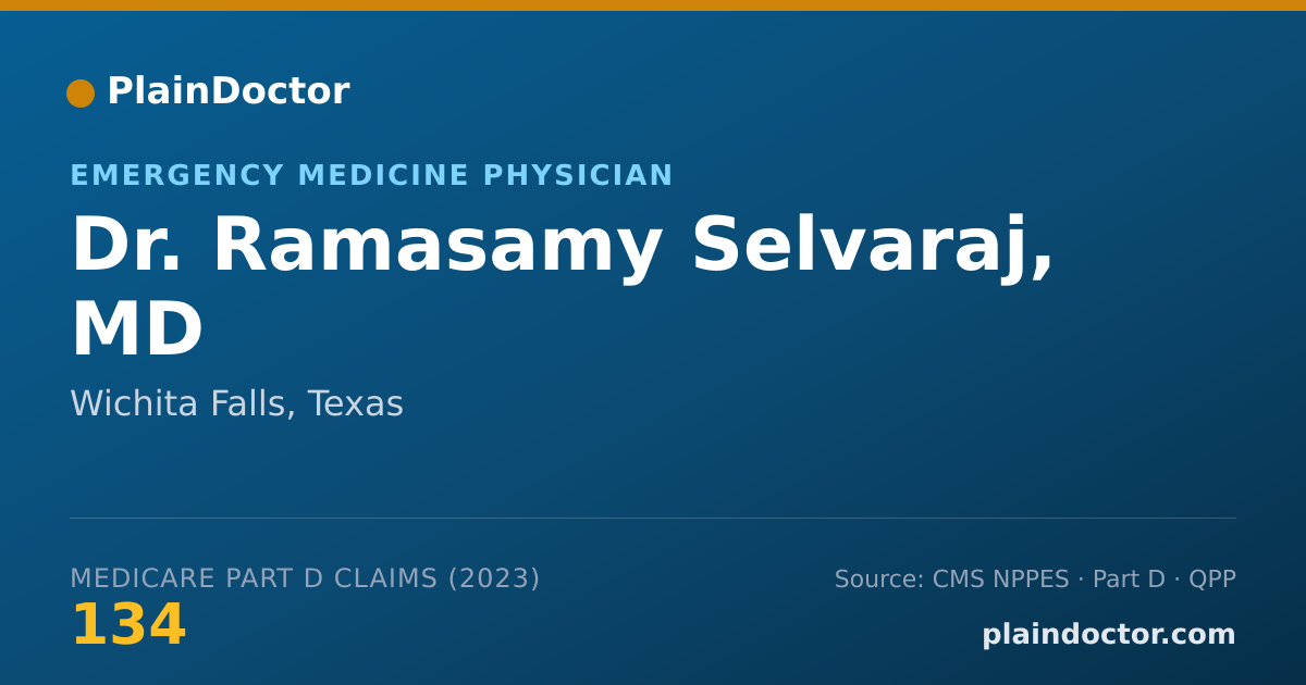Shareable card for Ramasamy Selvaraj, MD - Emergency Medicine Physician, Wichita Falls, TX