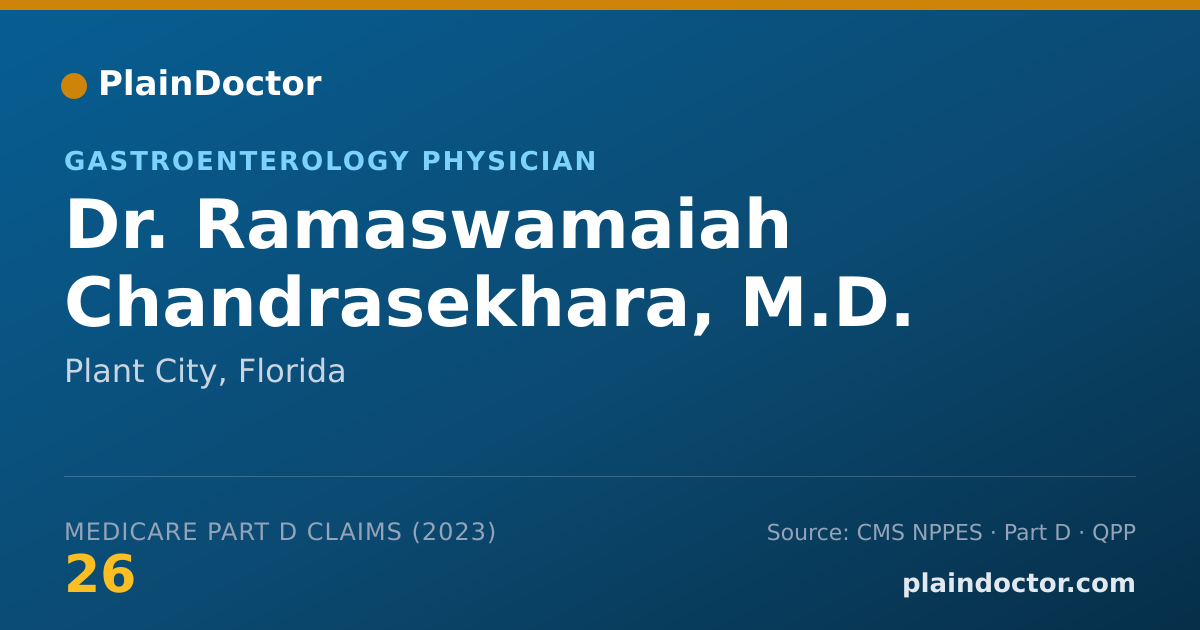 Shareable card for Ramaswamaiah Chandrasekhara, M.D. - Gastroenterology Physician, Plant City, FL