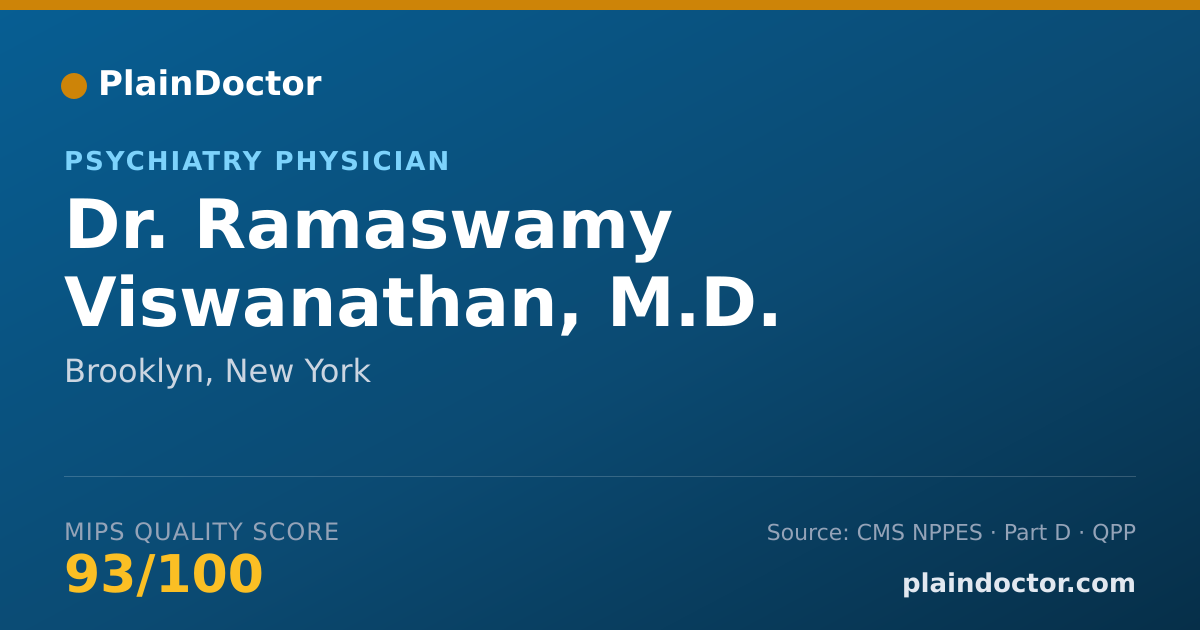 Shareable card for Ramaswamy Viswanathan, M.D. - Psychiatry Physician, Brooklyn, NY