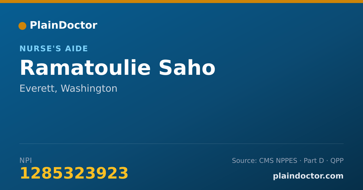 Shareable card for Ramatoulie Saho - Nurse's Aide, Everett, WA