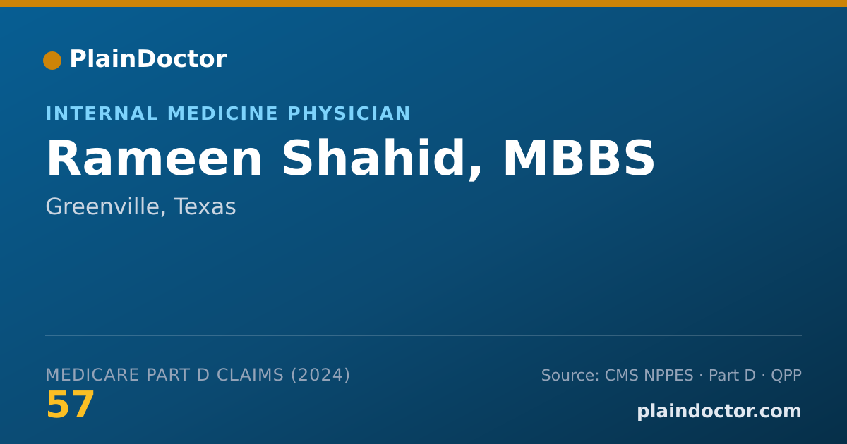 Shareable card for Rameen Shahid, MBBS - Internal Medicine Physician, Greenville, TX