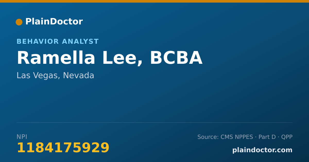 Shareable card for Ramella Lee, BCBA - Behavior Analyst, Las Vegas, NV