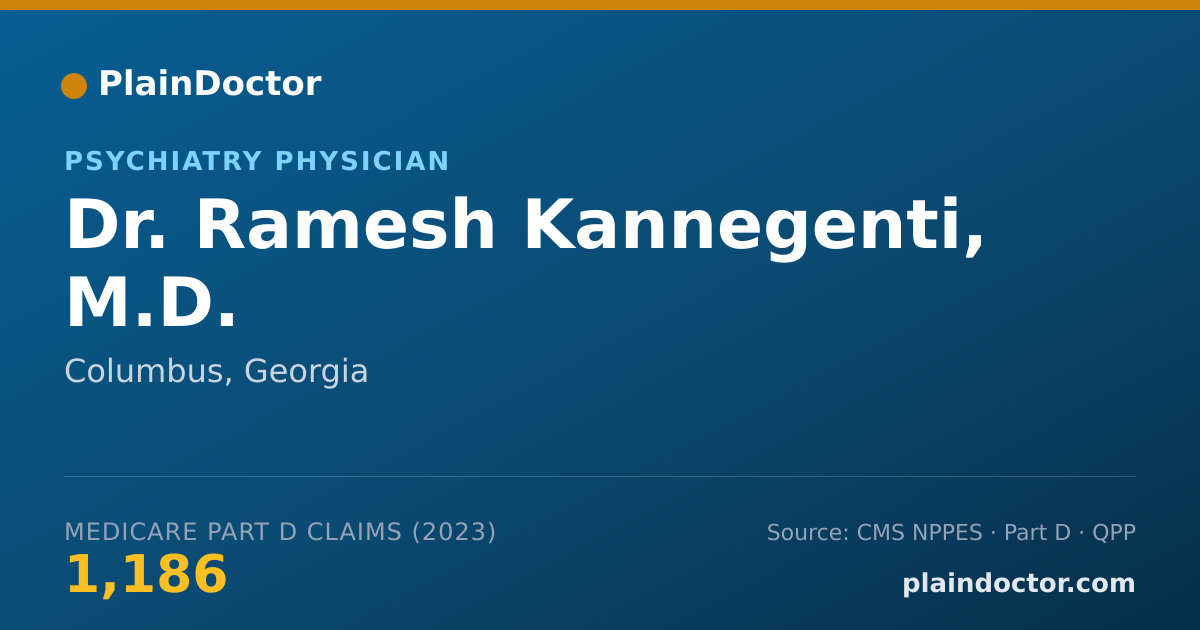 Shareable card for Ramesh Kannegenti, M.D. - Psychiatry Physician, Columbus, GA