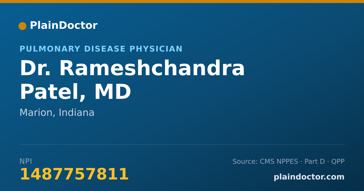 Shareable card for Rameshchandra Patel, MD - Pulmonary Disease Physician, Marion, IN