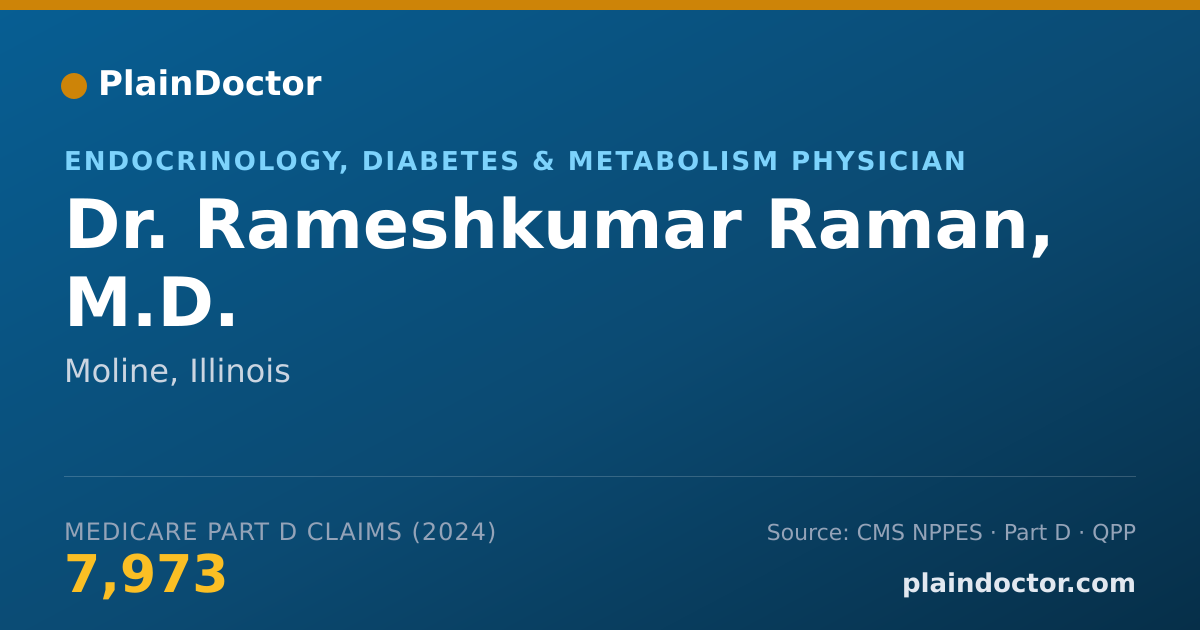 Shareable card for Rameshkumar Raman, M.D. - Endocrinology, Diabetes & Metabolism Physician, Moline, IL