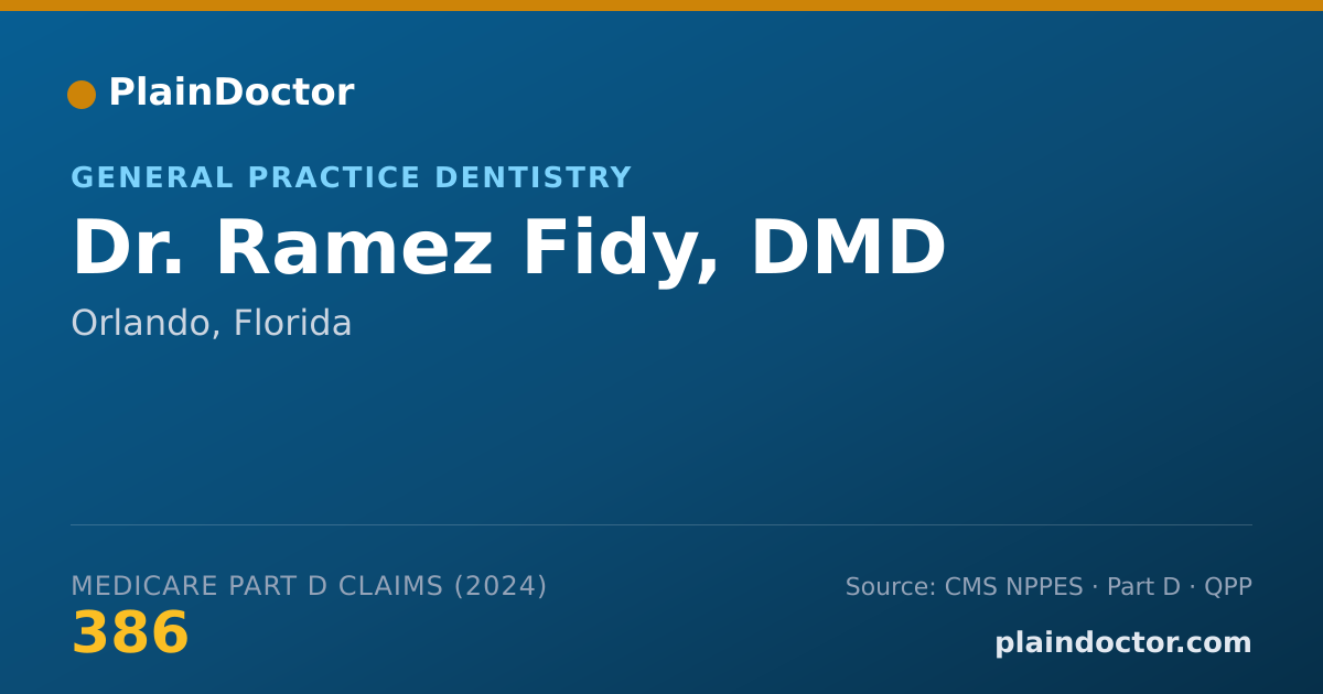 Shareable card for Ramez Fidy, DMD - General Practice Dentistry, Orlando, FL