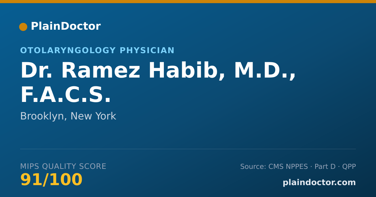 Shareable card for Ramez Habib, M.D., F.A.C.S. - Otolaryngology Physician, Brooklyn, NY
