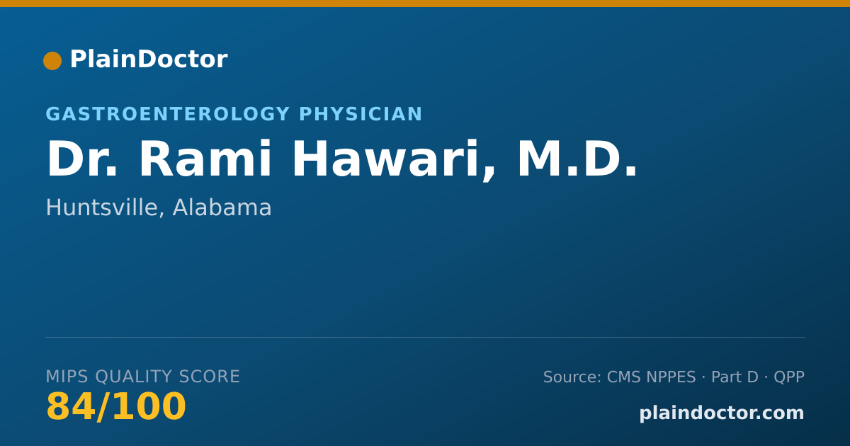 Shareable card for Rami Hawari, M.D. - Gastroenterology Physician, Huntsville, AL
