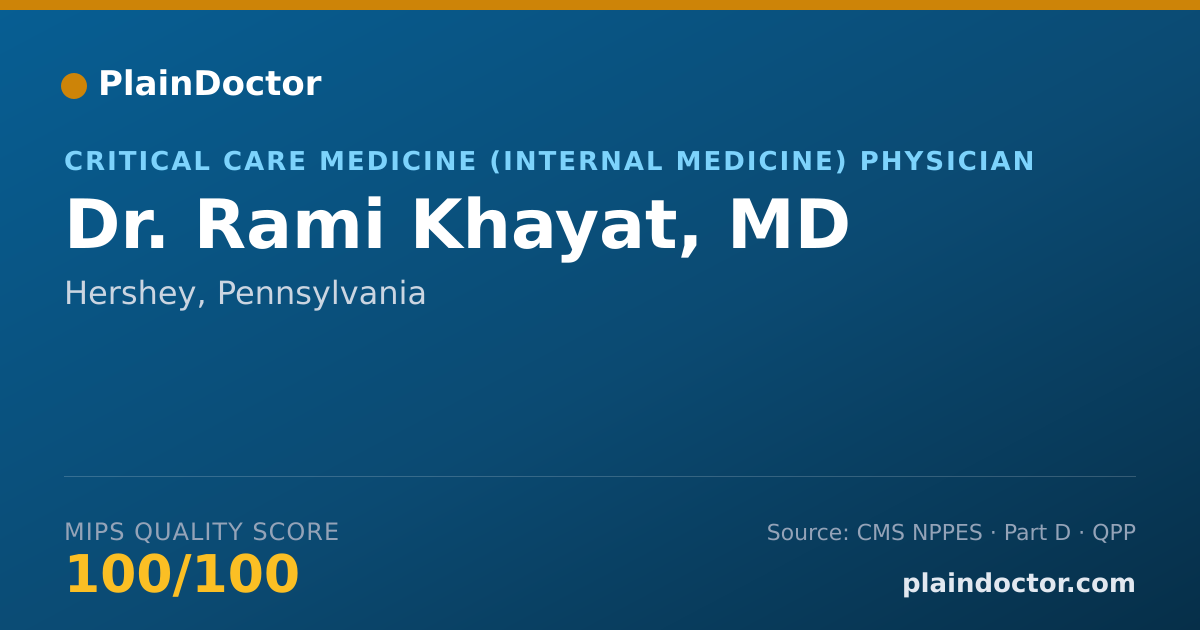 Shareable card for Rami Khayat, MD - Critical Care Medicine (Internal Medicine) Physician, Hershey, PA